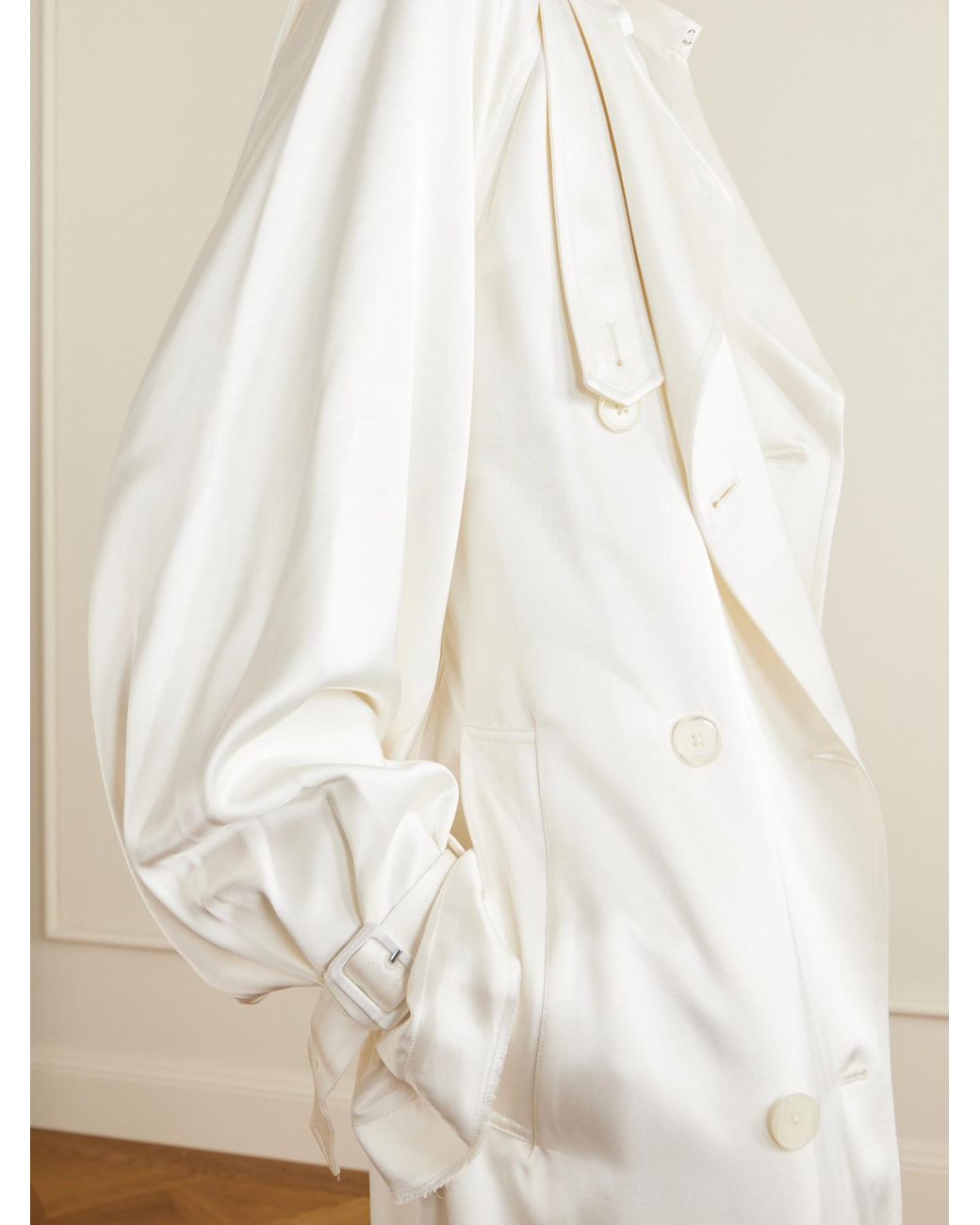 Totême  Natural Totême Double Breasted Belted Trench Coat