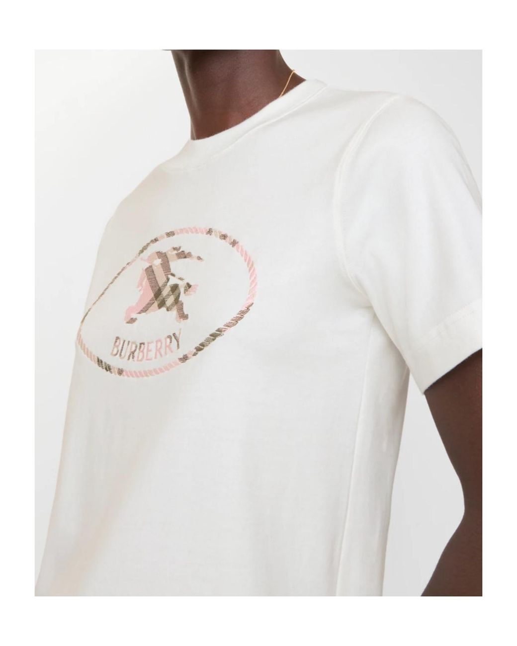Burberry Gray Knight Stamp Crewneck T-Shirt