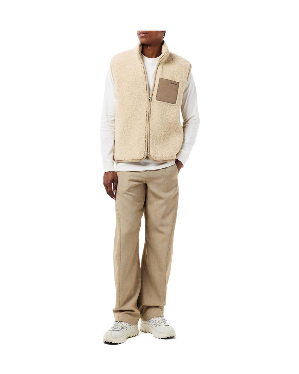 Moncler Natural Quilted Sleeveless Gilet for men
