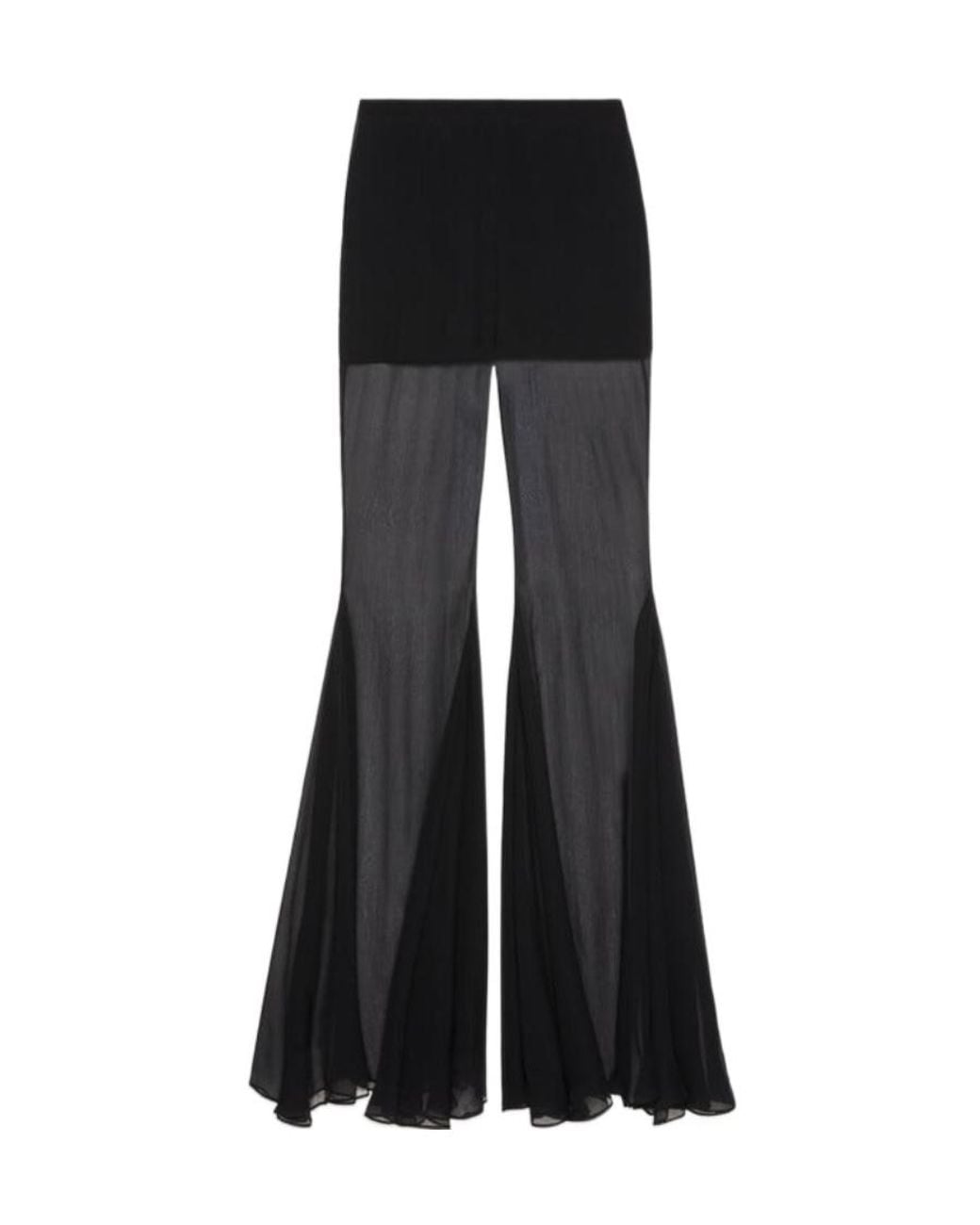 Gucci Black Chiffon Thick Crepe Casual Pants