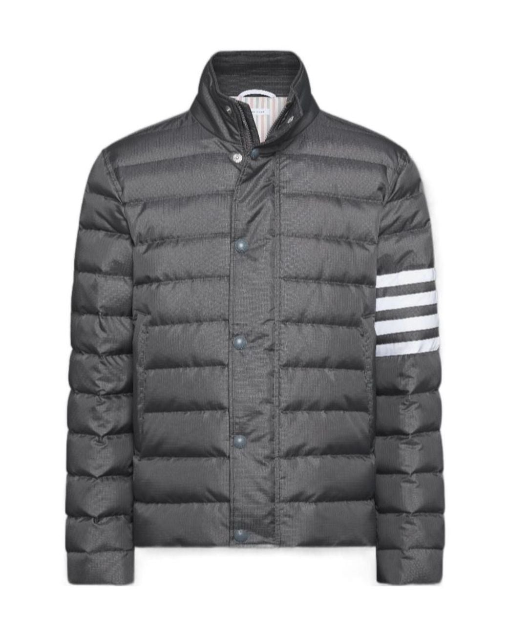 Thom Browne Gray Four-Bar Stip-Detail Jacket for men