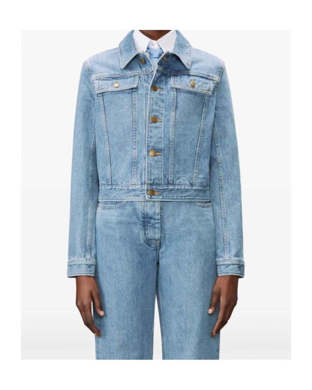 Thom Browne Blue Shrunken Selvedge Denim Jacket
