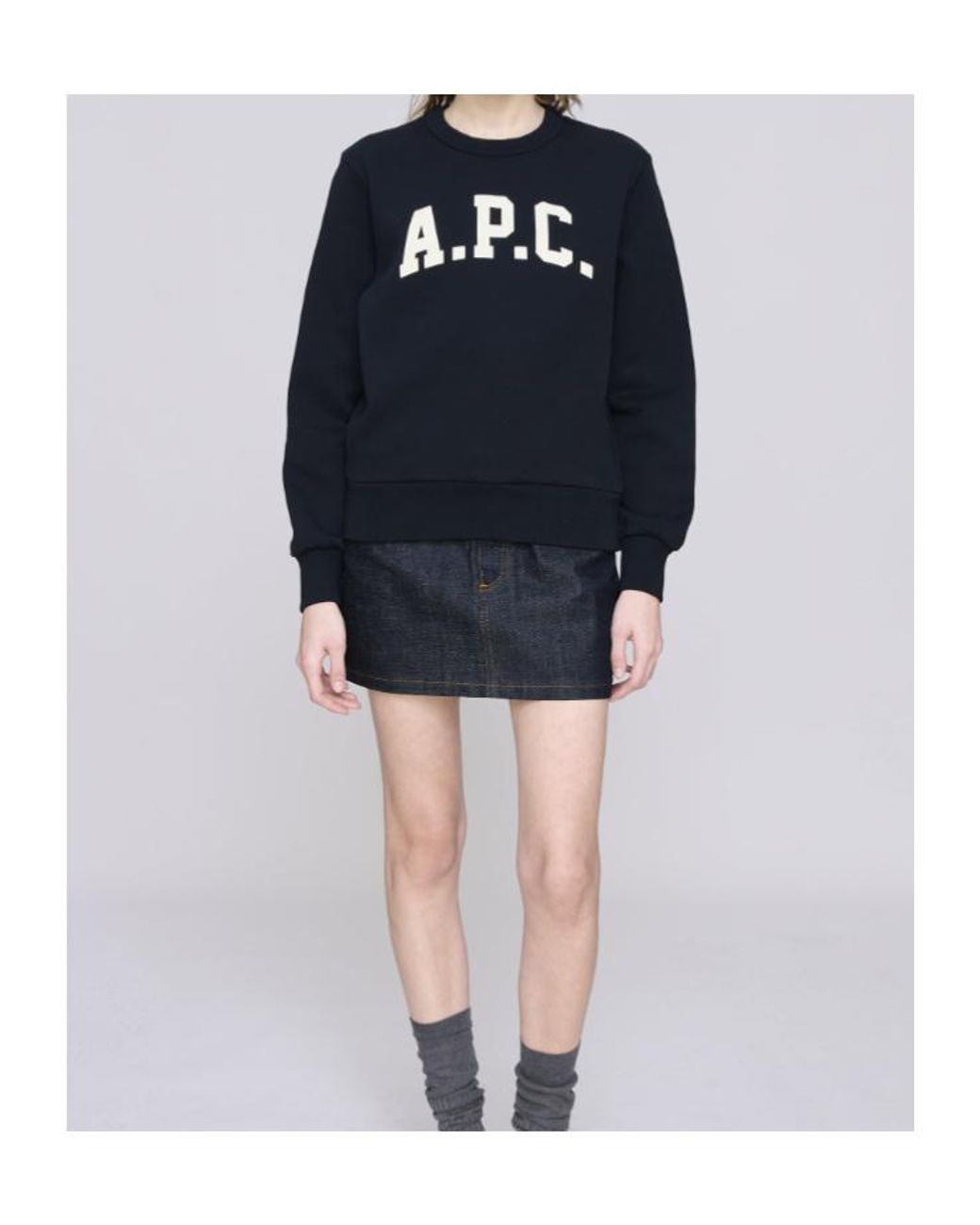 A.P.C. Blue Logo-Appliqué Sweatshirt