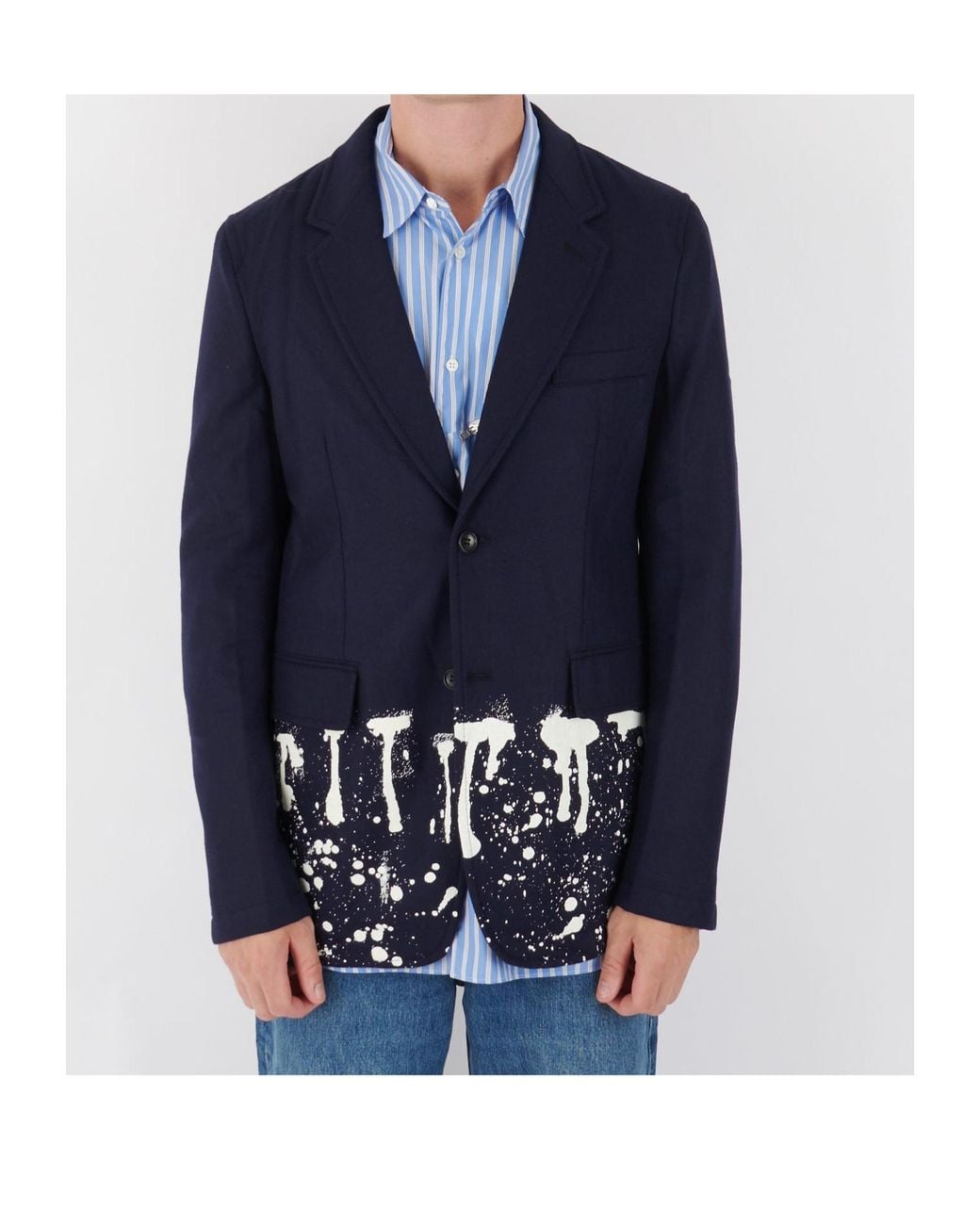 Comme des Garçons Blue Long-Sleeve Printed Jacket for men