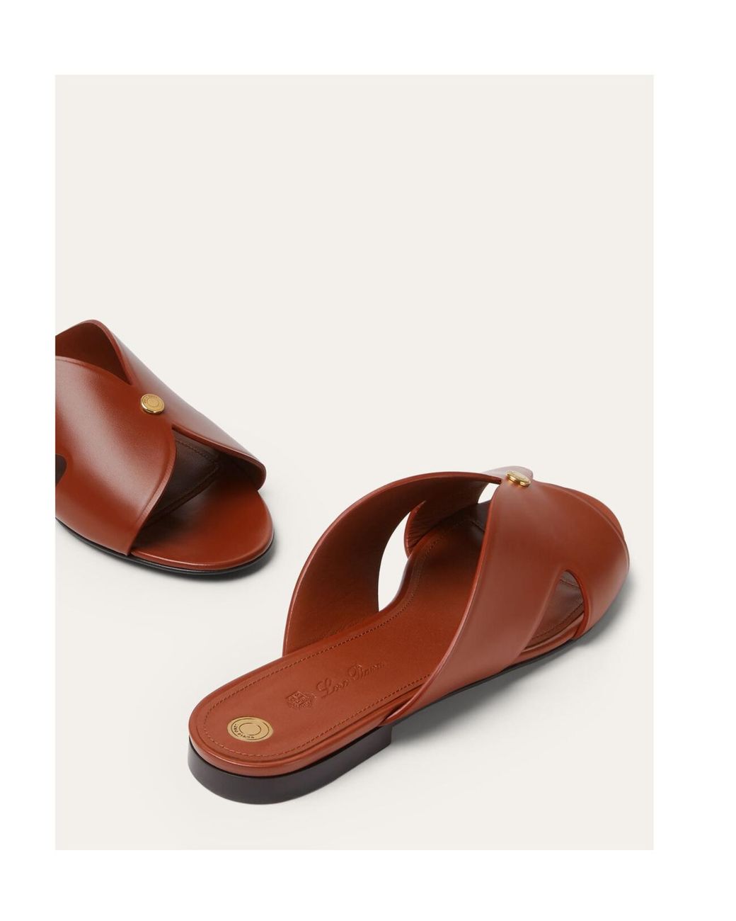 Loro Piana Brown Vera Cross-Over Strap Sandals