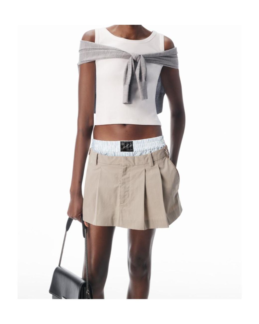 Alexander Wang Natural Pleated Mini Skorts