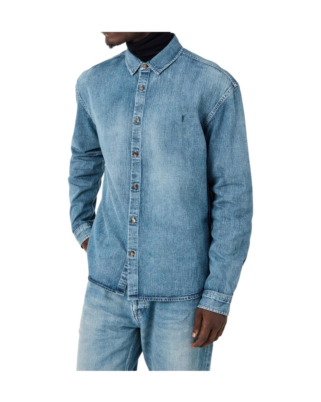 Saint Laurent Blue Saint Denim Shirt for men