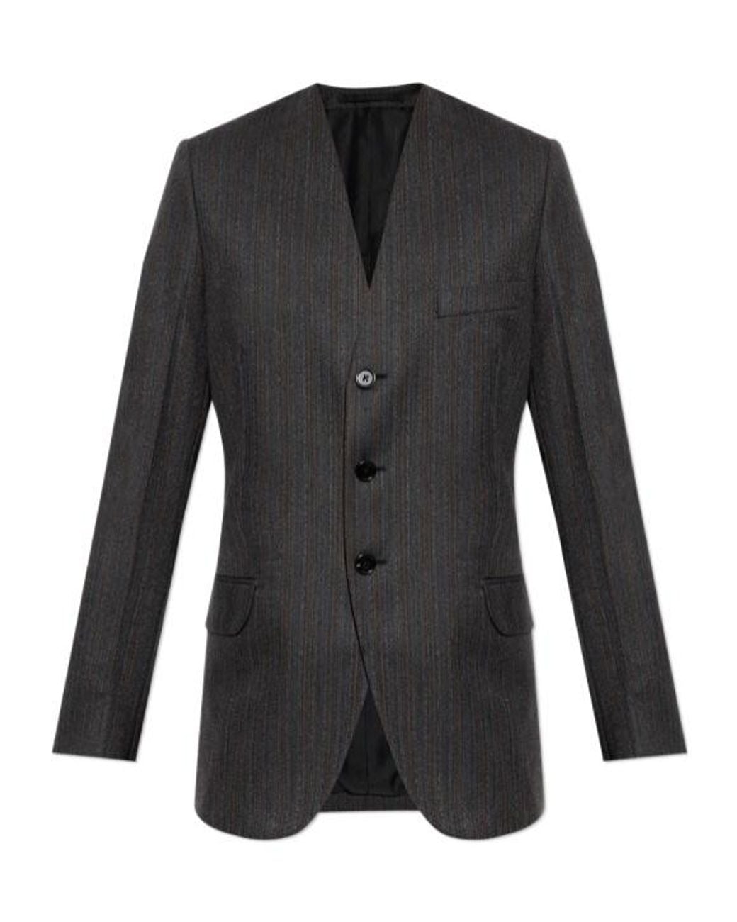Jil Sander Black Herringbone Single-Breasted Blazer