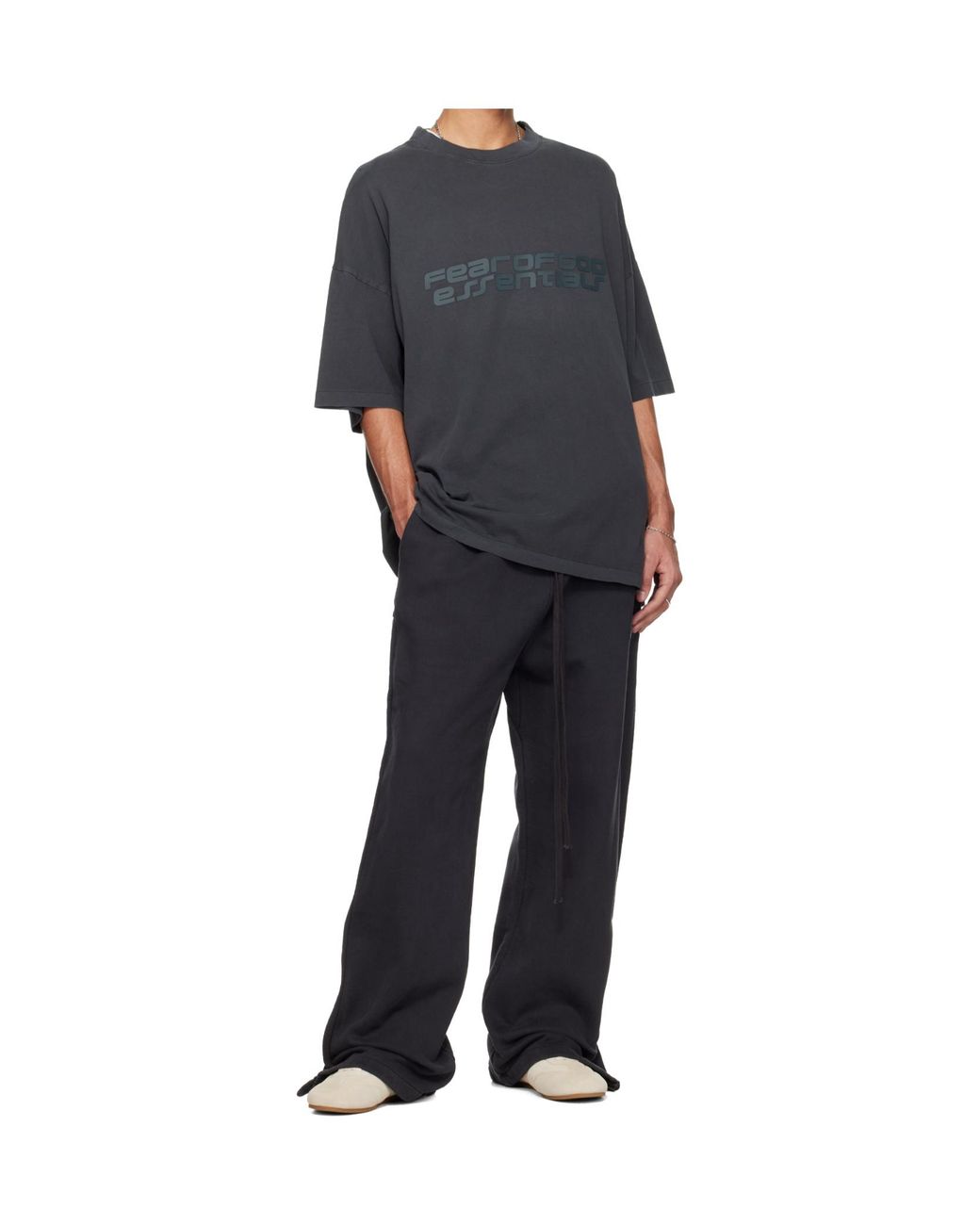Fear Of God Black 90S Logo-Printed Crewneck T-Shirt for men