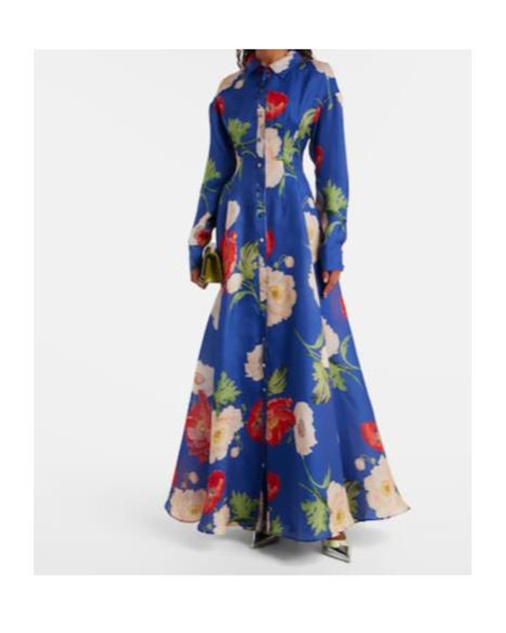 Leo Blue Josephine Floral Silk Gown