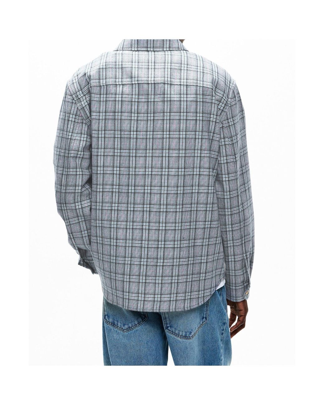 Versace Blue Long-Sleeved Printed Shirt for men