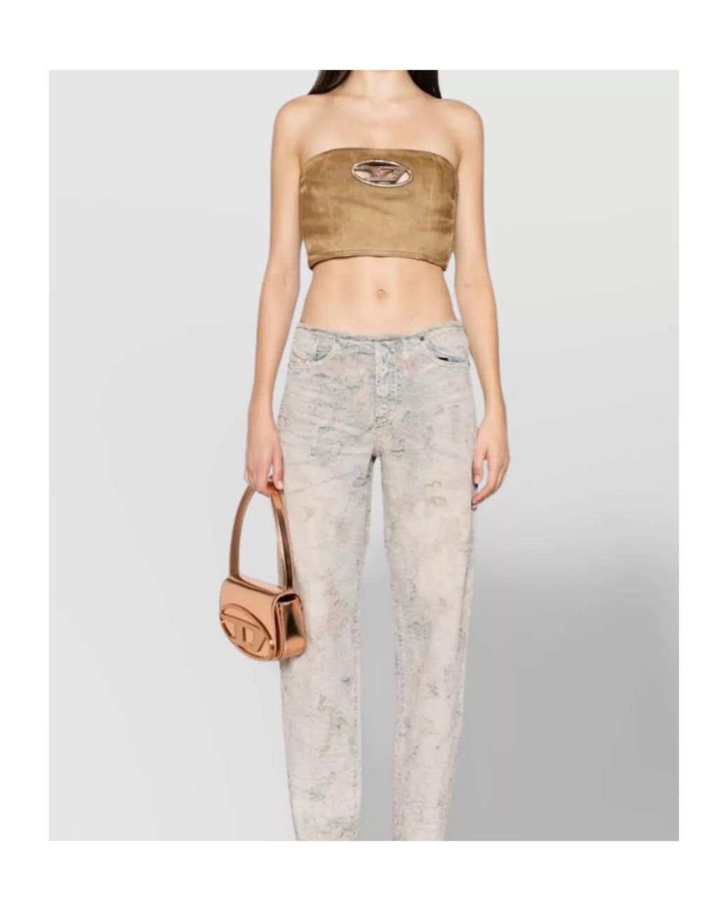 DIESEL Natural De-Villess-Fsf Strapless Cropped Top
