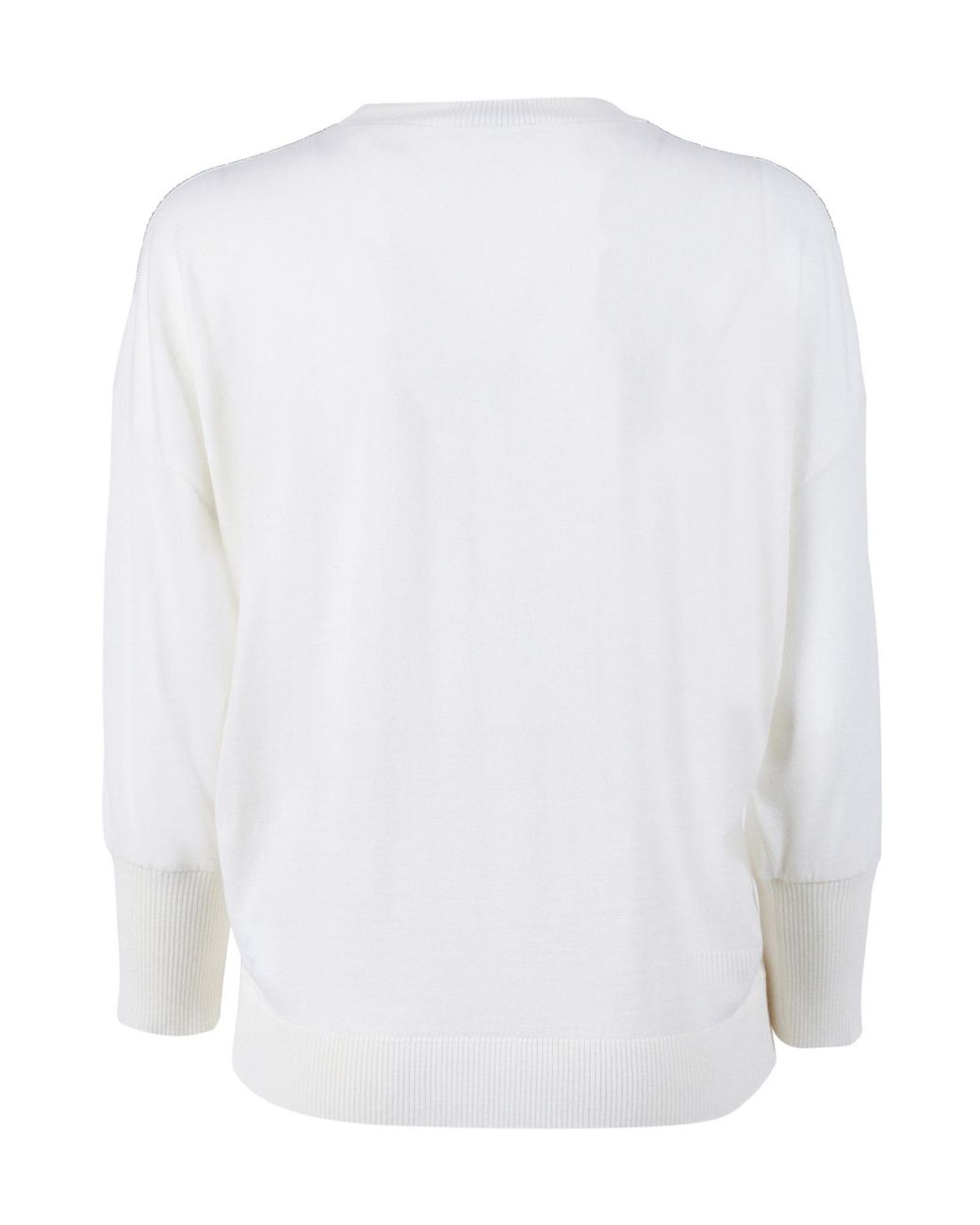 Peserico White Light-Detail Knitted Sweater