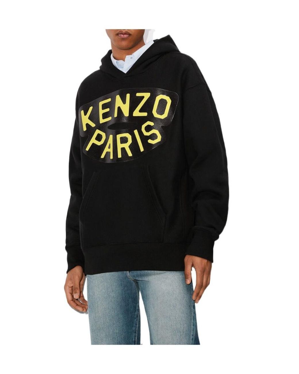 KENZO Black Logo Printed Hoodie for men