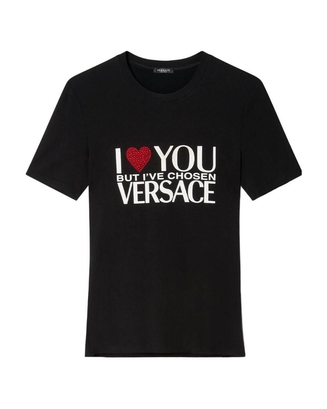 Versace Black Logo Printed Crewneck T-Shirt