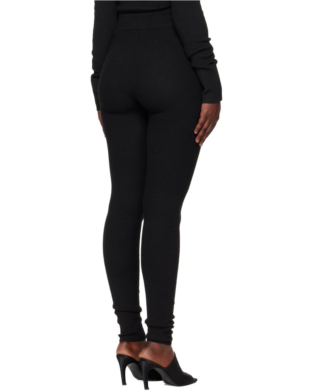 Fear Of God Black Skinny Cut Waffle Knit Leggings