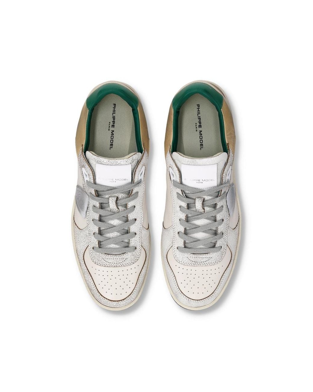 Philippe Model White Nice Textured Leather Sneakers for men