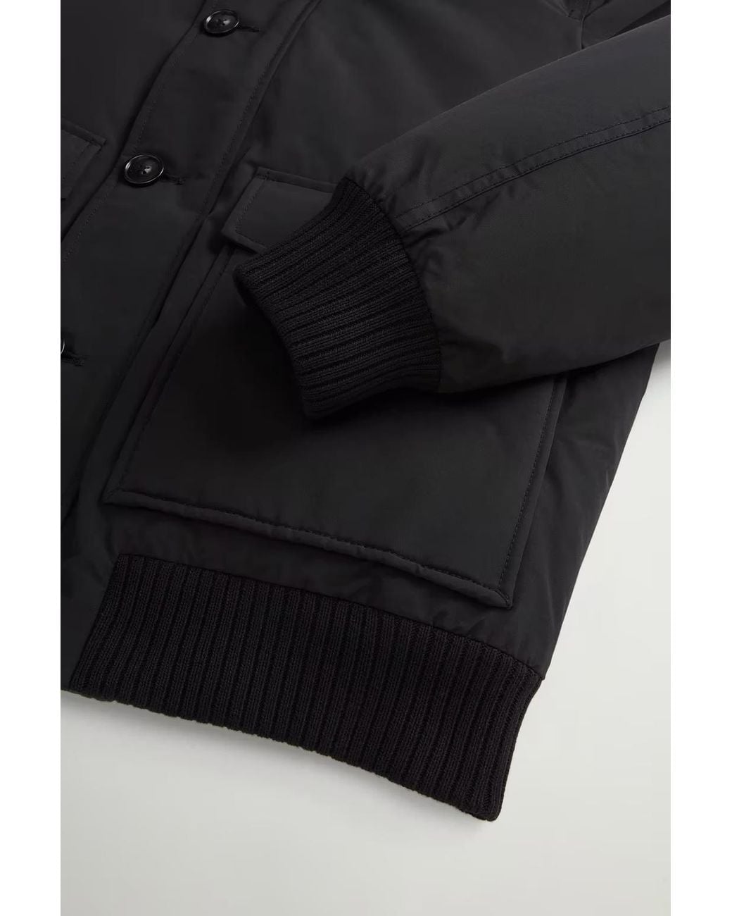 Woolrich Blue Polar Hooded Bomber Jacket for men