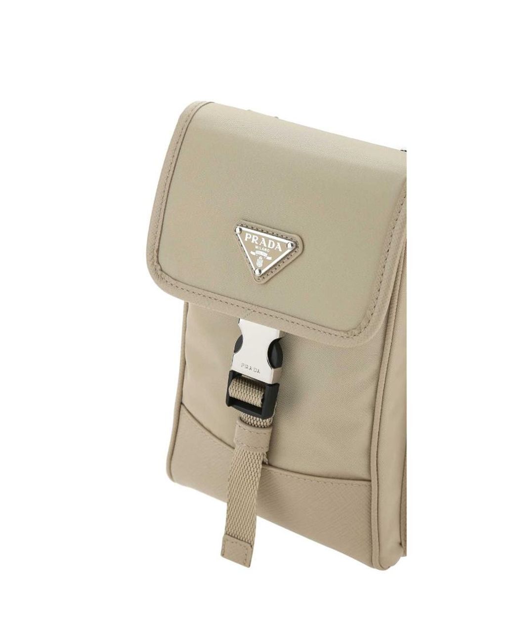 Prada Natural Logo-Plaque Crossbody Bag for men
