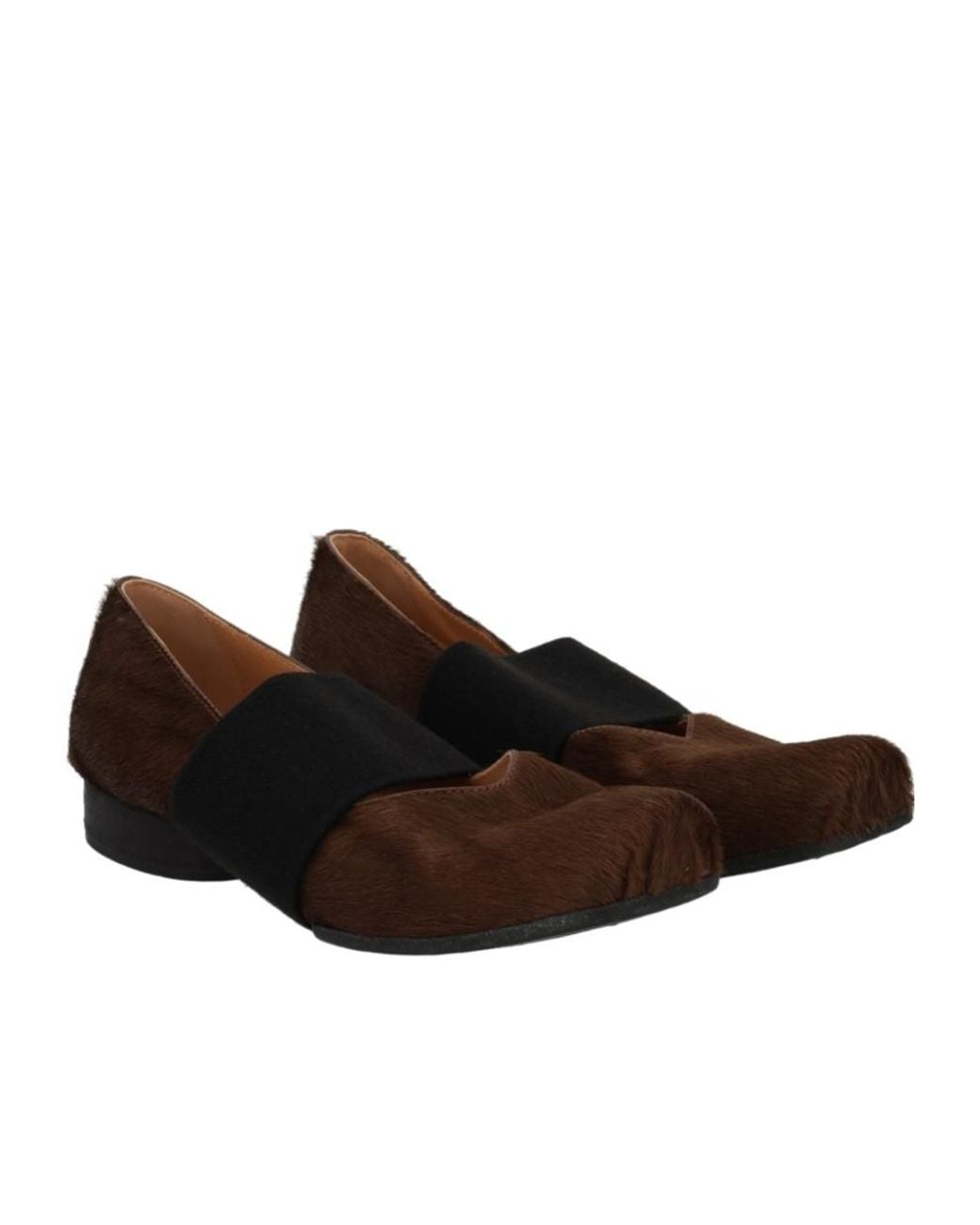 Uma Wang Brown Square-Toed Ballet Shoes