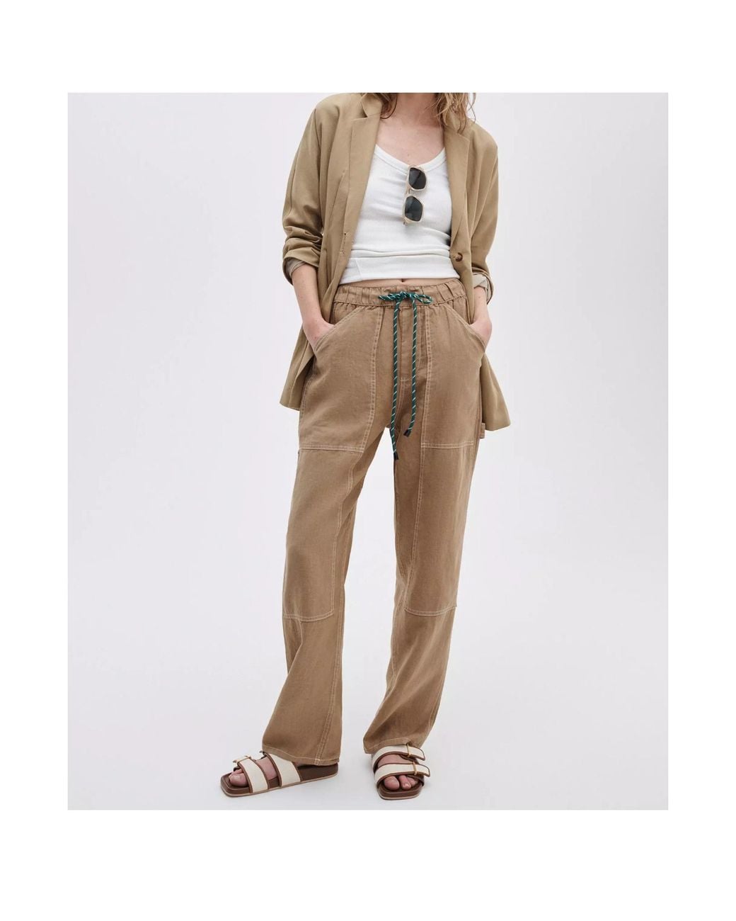 Rag & Bone Natural Elastic Waist Casual Pants