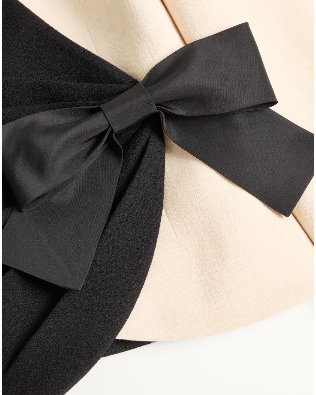 Valentino Black Wool Crepe Jacket With Contrasting Bow