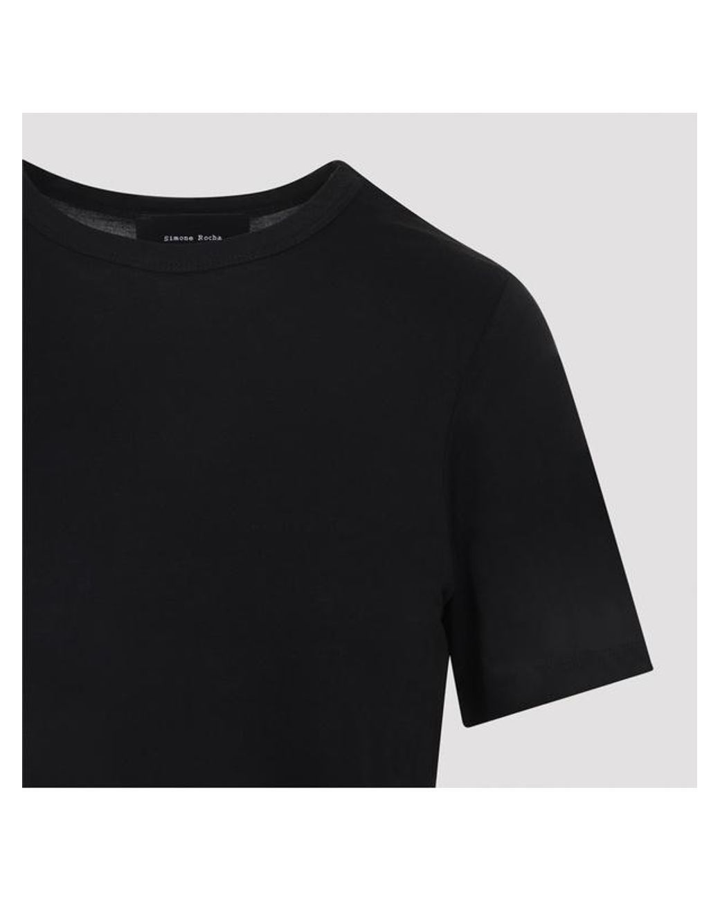 Simone Rocha Black Bow Detailed Crewneck T-Shirt