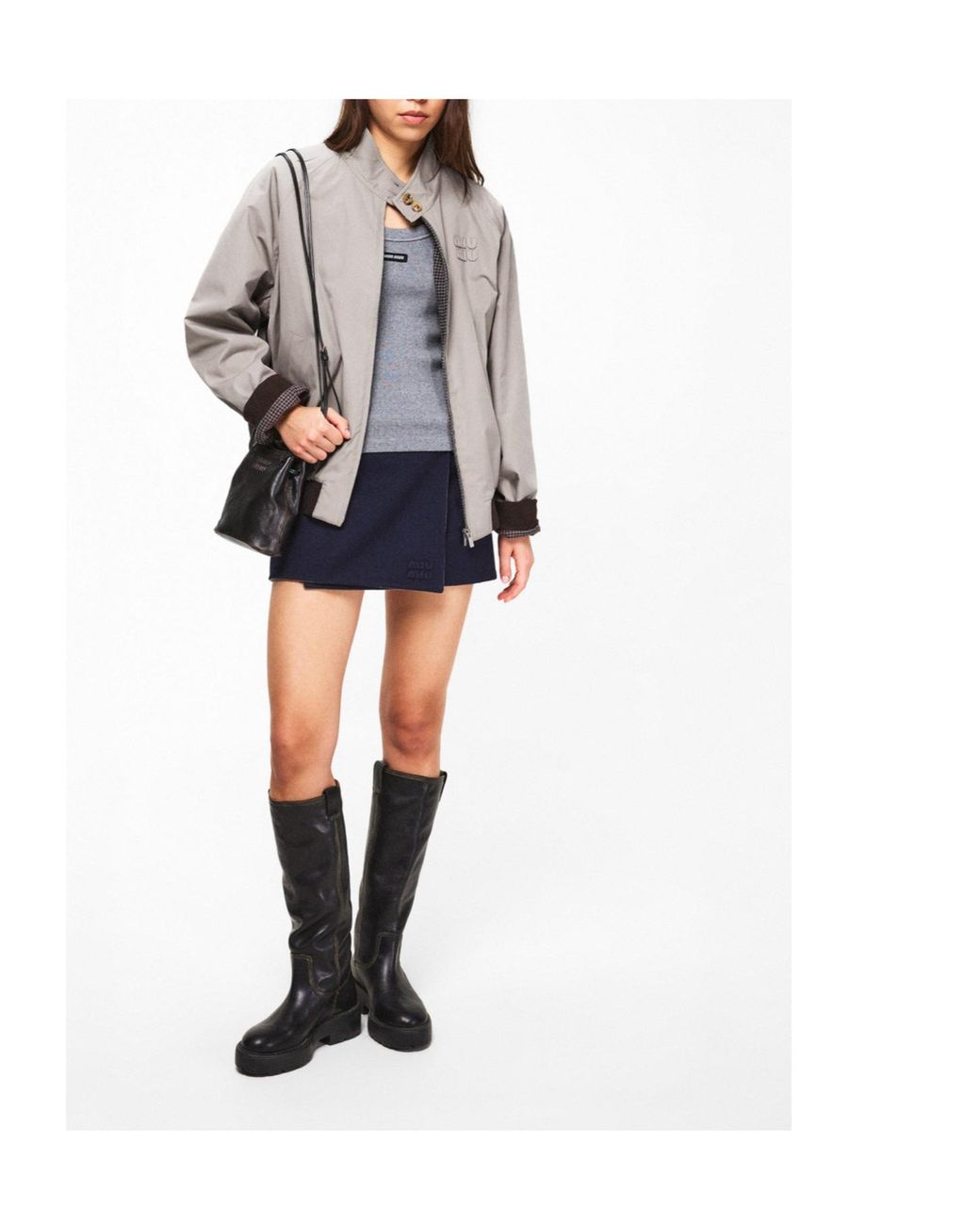 Miu Miu Gray Zip-Up Jacket