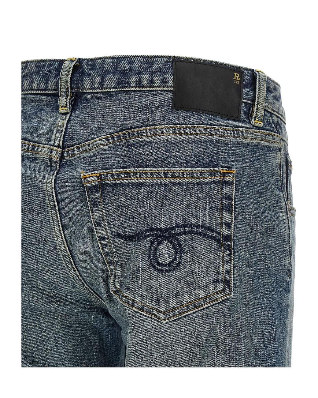 R13 Blue Jeans With Belt Loops