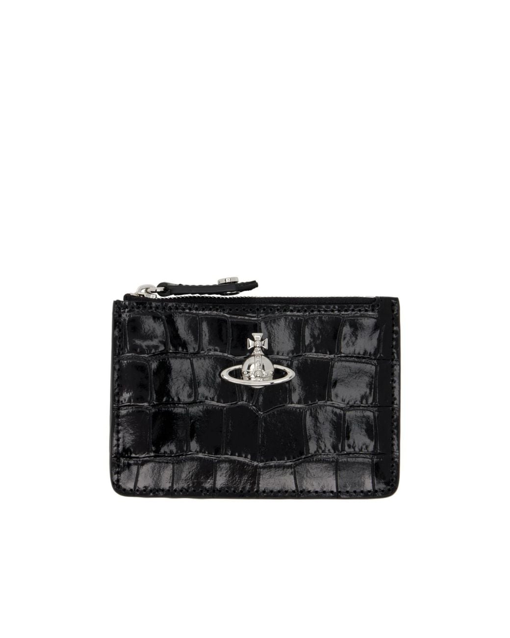 Vivienne Westwood Black Zip Coin Card Wallet for men
