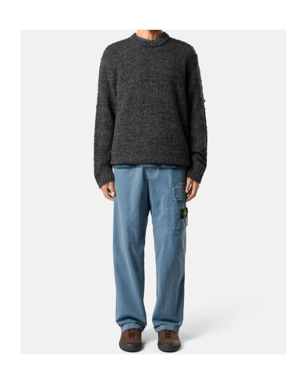 Stone Island Blue Loose-Fit Sweatpants With Drawstring Cuffs for men