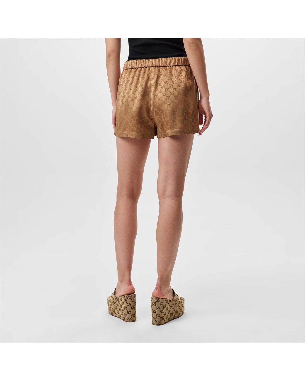 Gucci Brown Gg Silk Shorts