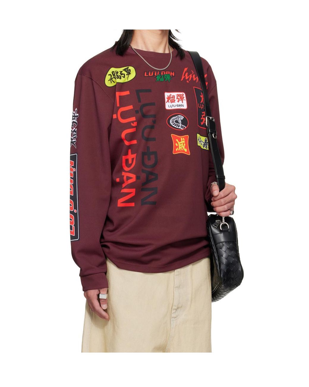 Lu'u Dan Red Oversized Long-Sleeved T-Shirt for men