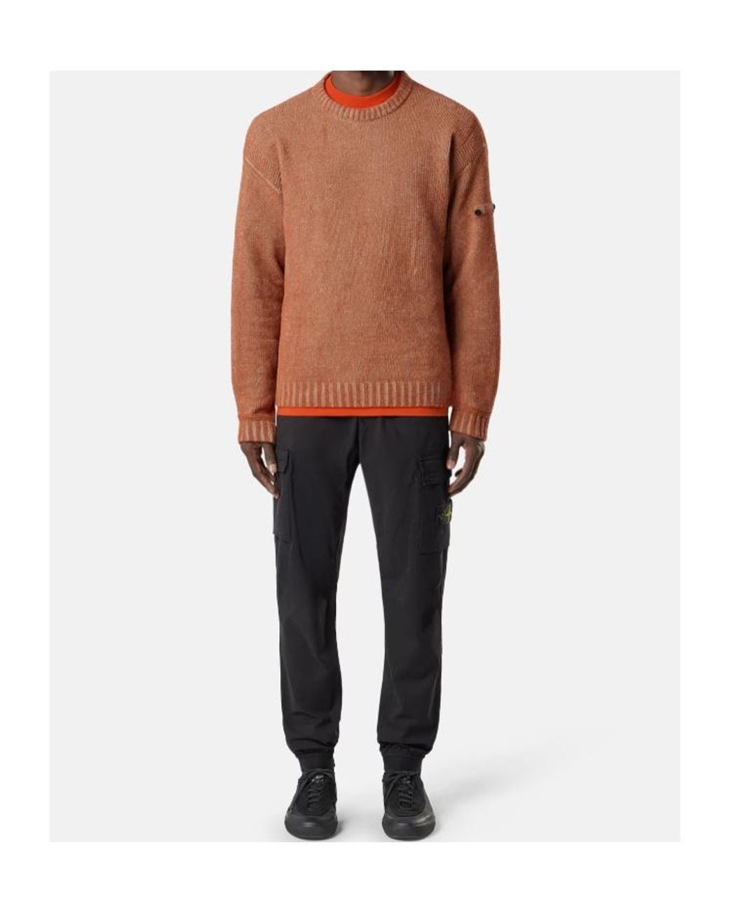 Stone Island Black Regular-Tapered-Fit Cargo Trousers With Drawstring Waistband for men