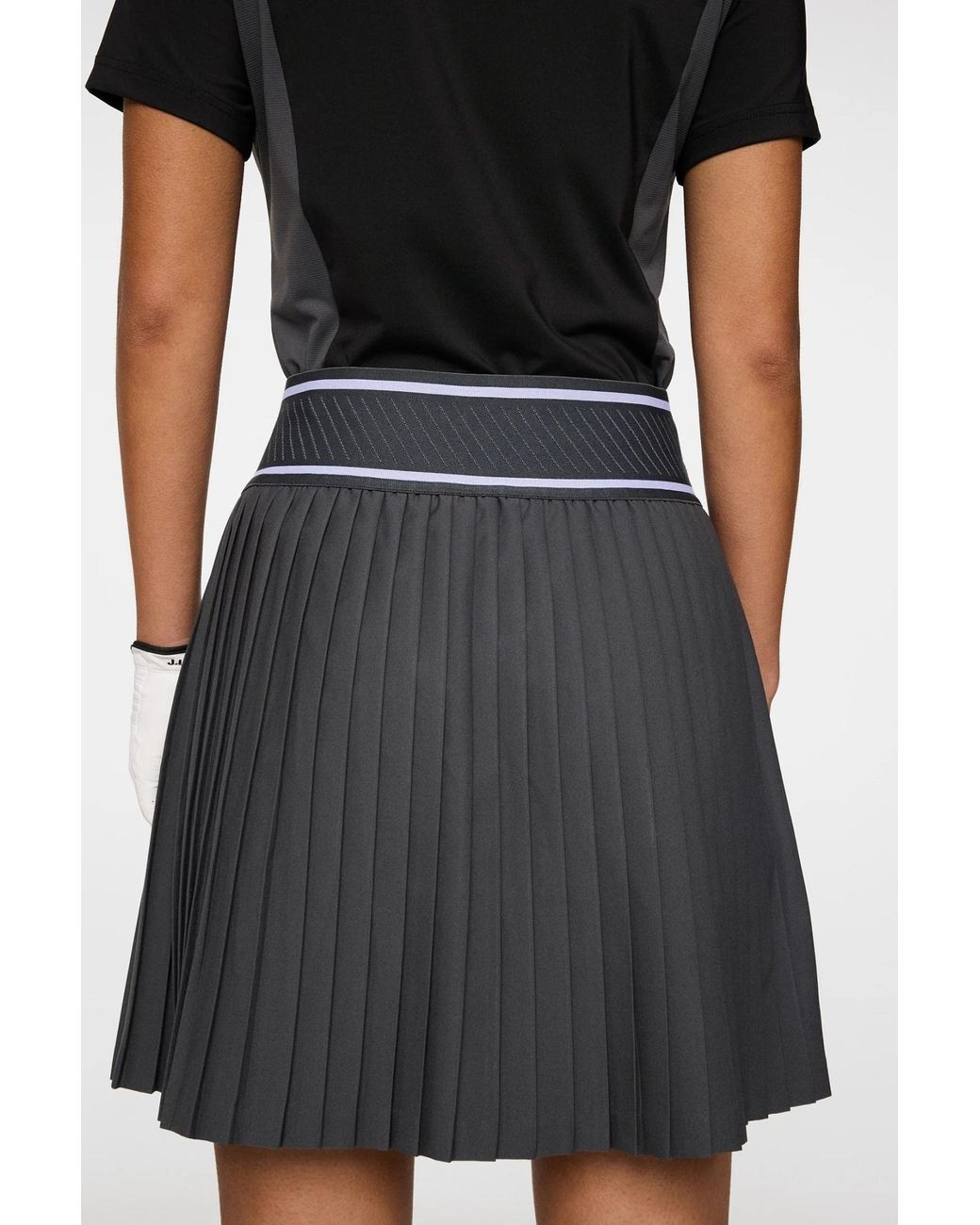 J.Lindeberg Black Pleated Midi Skirt