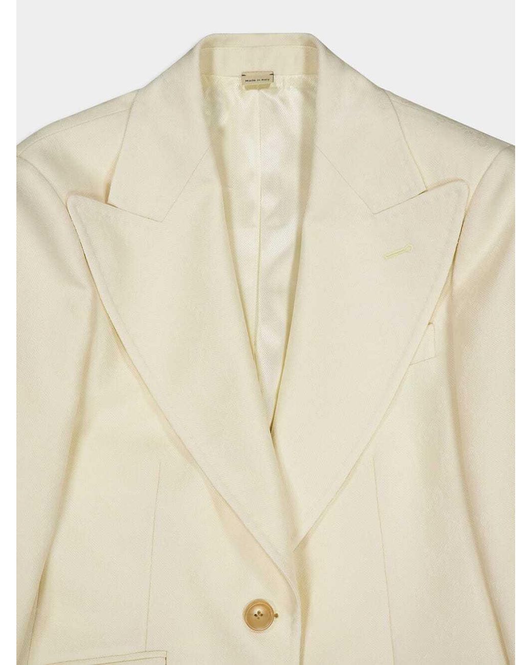 Gucci Natural Jacquard Tailored Blazer