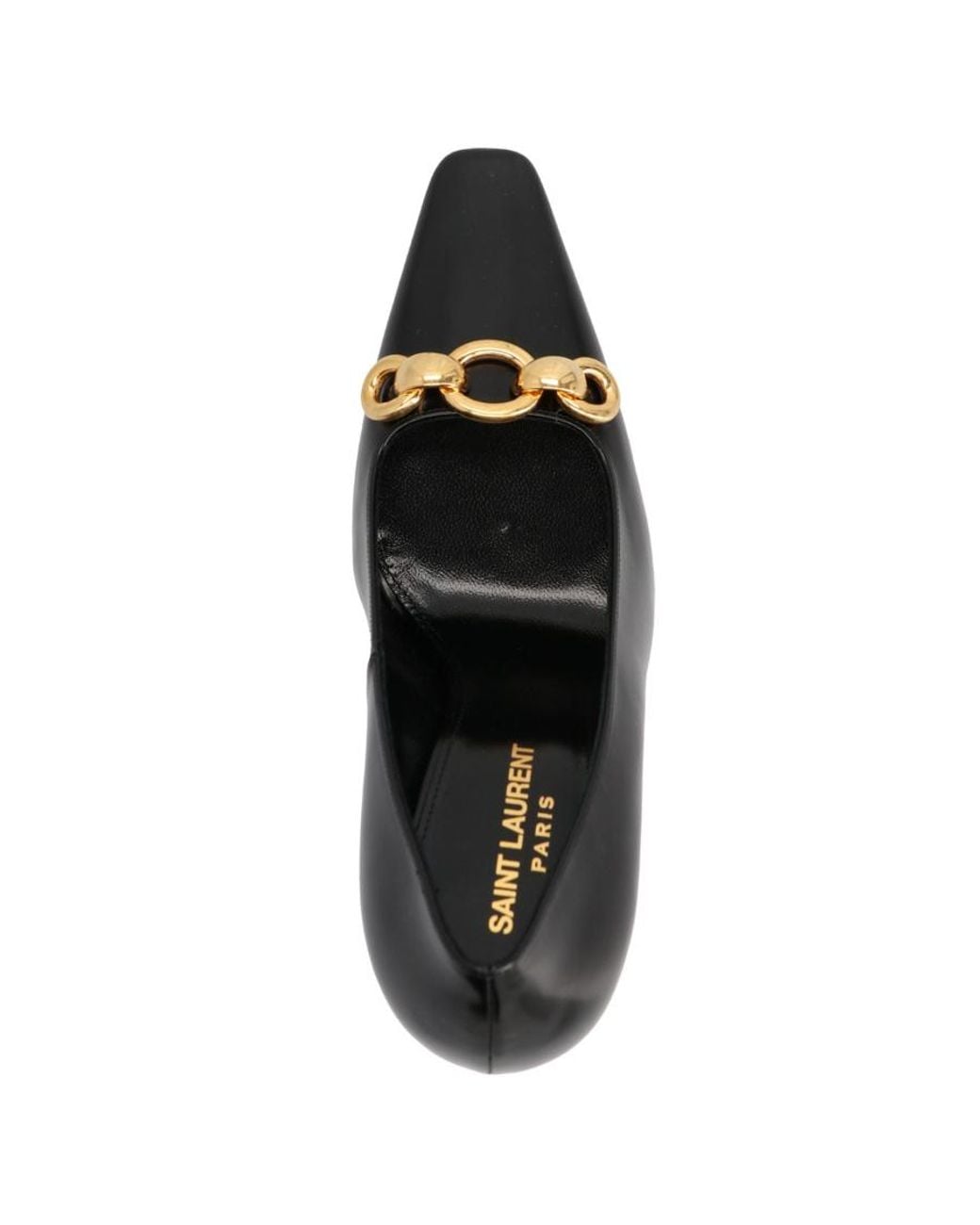 Saint Laurent Black Chain-Link Slip-On Pumps
