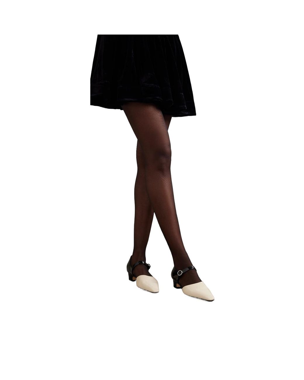 Aeyde Black Two-Tone Patent-Leather Mary Jane Pumps