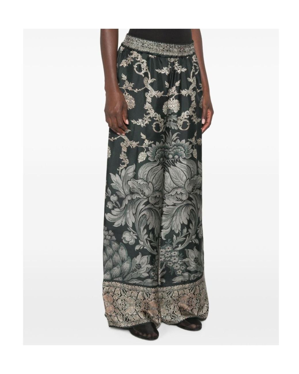 Pierre Louis Mascia Green Elastic-Waist Casual Trousers