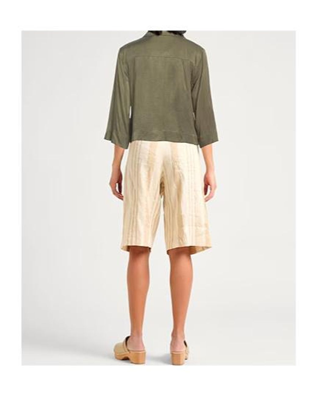 Ganni Green Solid Colour Shirts Blouses