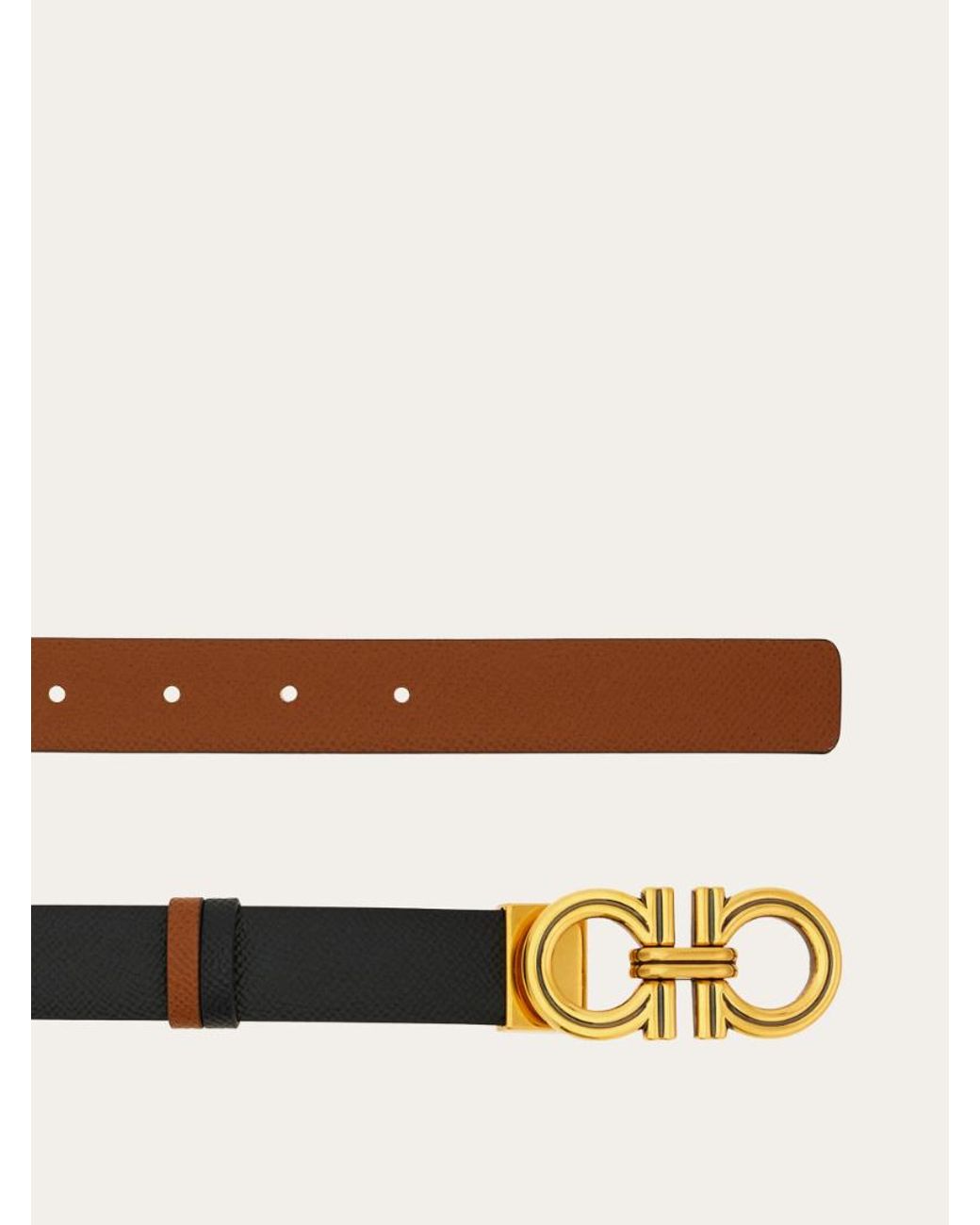 Ferragamo White Reversible And Adjustable Gancini Belt