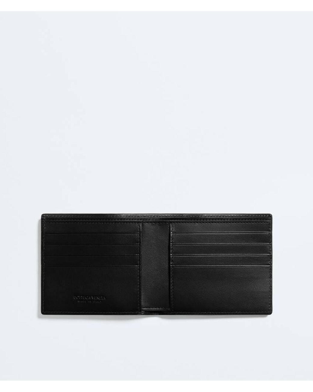Bottega Veneta Black Intrecciato Bi-Fold Wallet for men