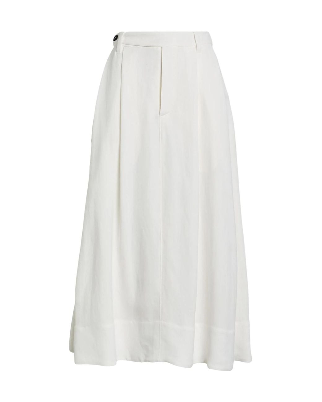 Brunello Cucinelli White Solid-Colored A-Line Skirt