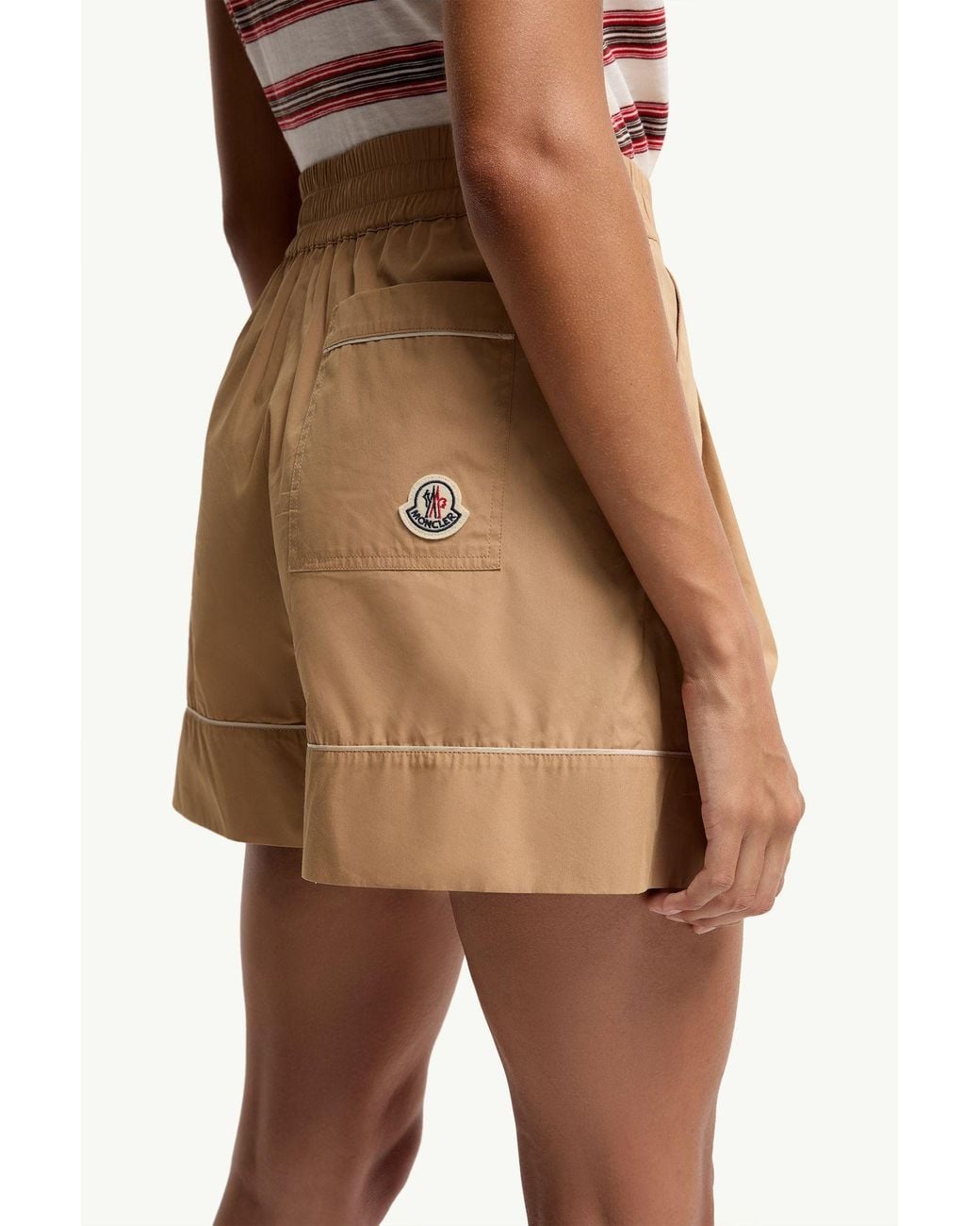 Moncler Natural Logo Patch Tailored Shorts