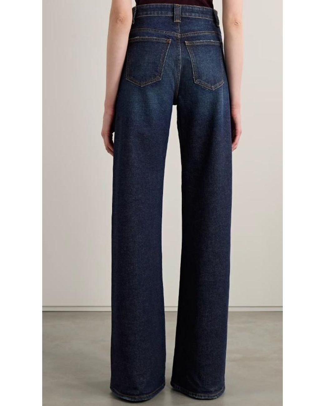 Khaite Blue Dane High Waisted Wide-Leg Jeans