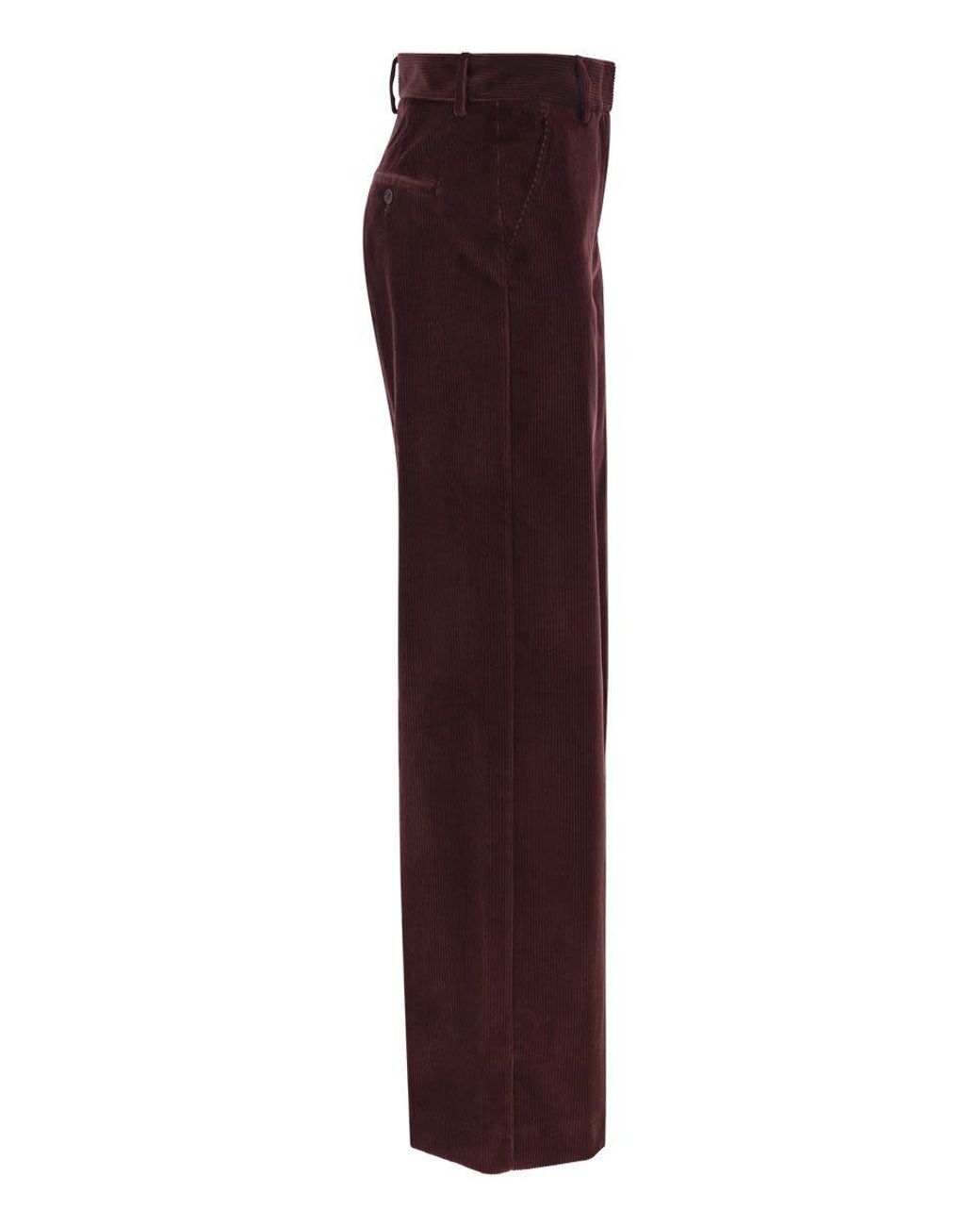 Weekend by Maxmara Red Wkdtania Wide Leg Corduroy Trousers