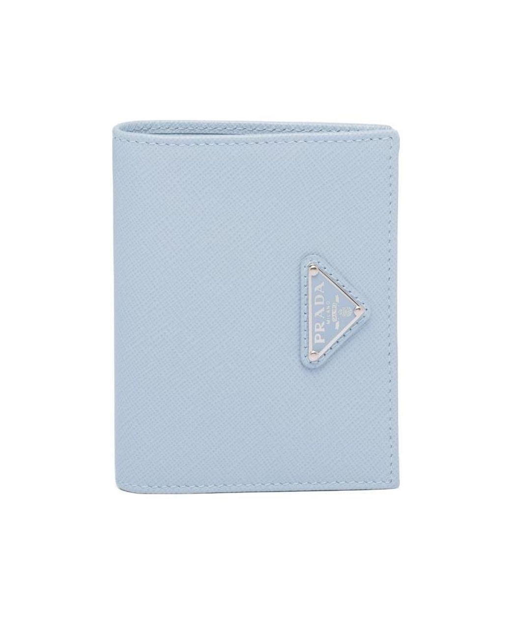 Prada Blue Small Saffiano Leather Wallet
