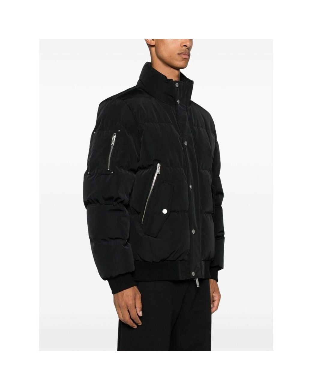 Moose Knuckles Black High Point Quilted Bomber Jacket for men