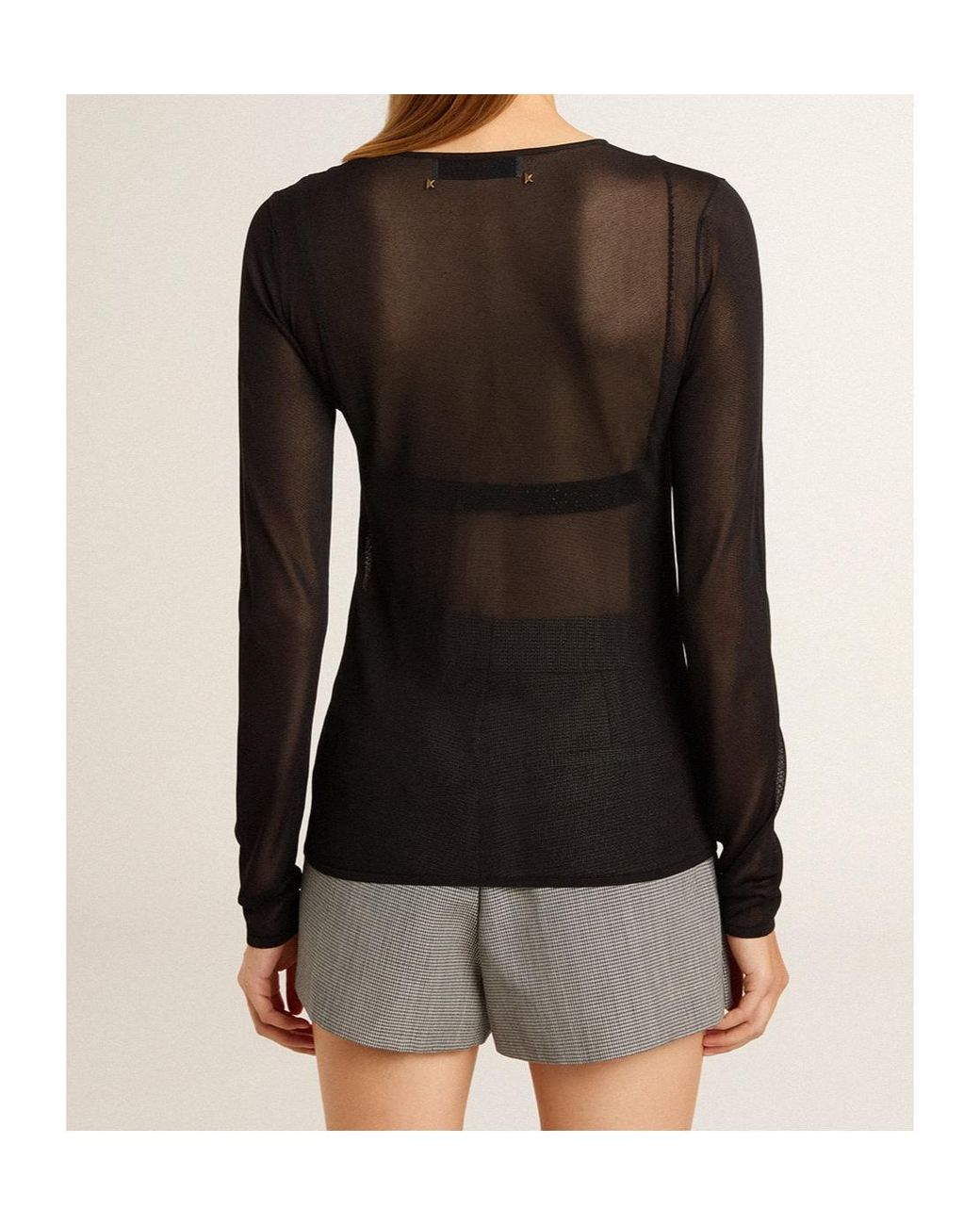 Golden Goose Deluxe Brand Black Long Sleeved Crewneck T-Shirt