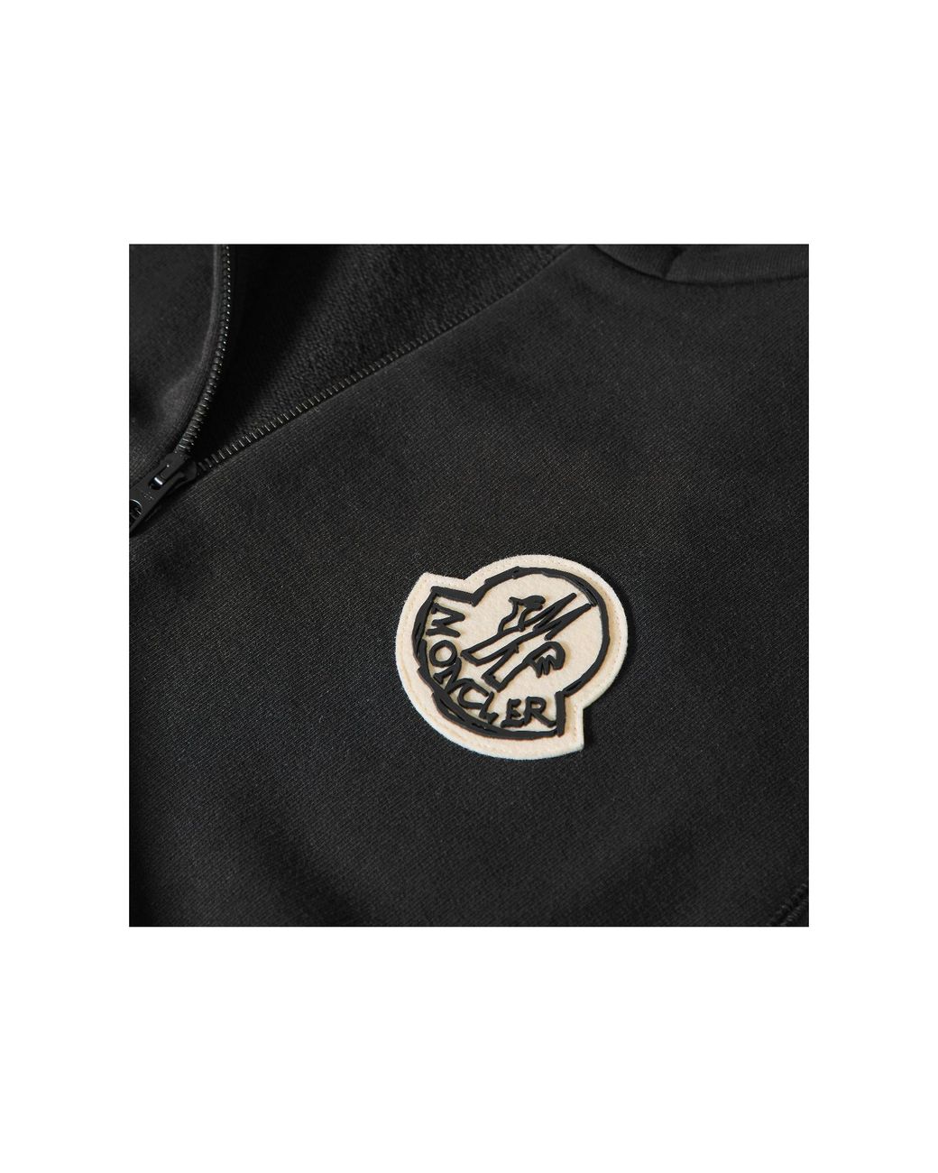 Moncler Black Zip-Up Hooded Sweatshirt for men
